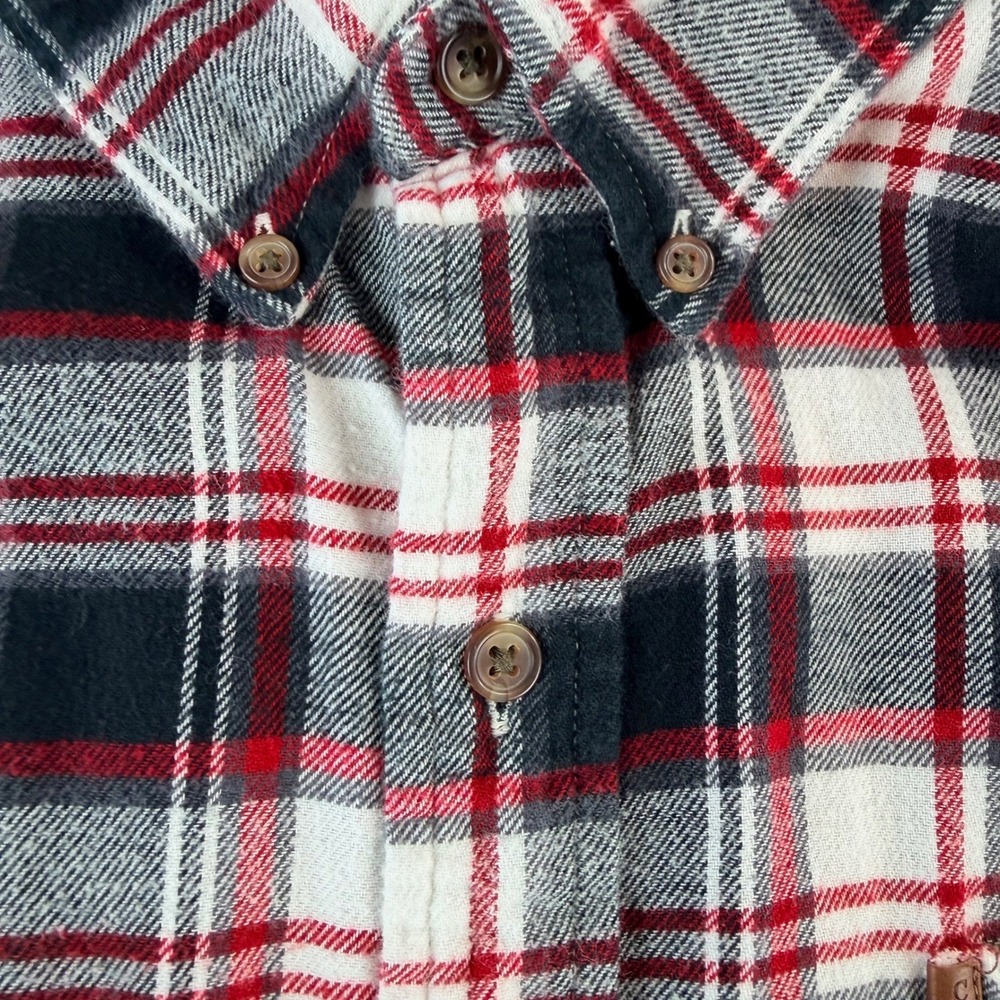 Chaps Performance Mens Button Down Shirt XXL Red Black White Plaid Flannel - Picture 13 of 13